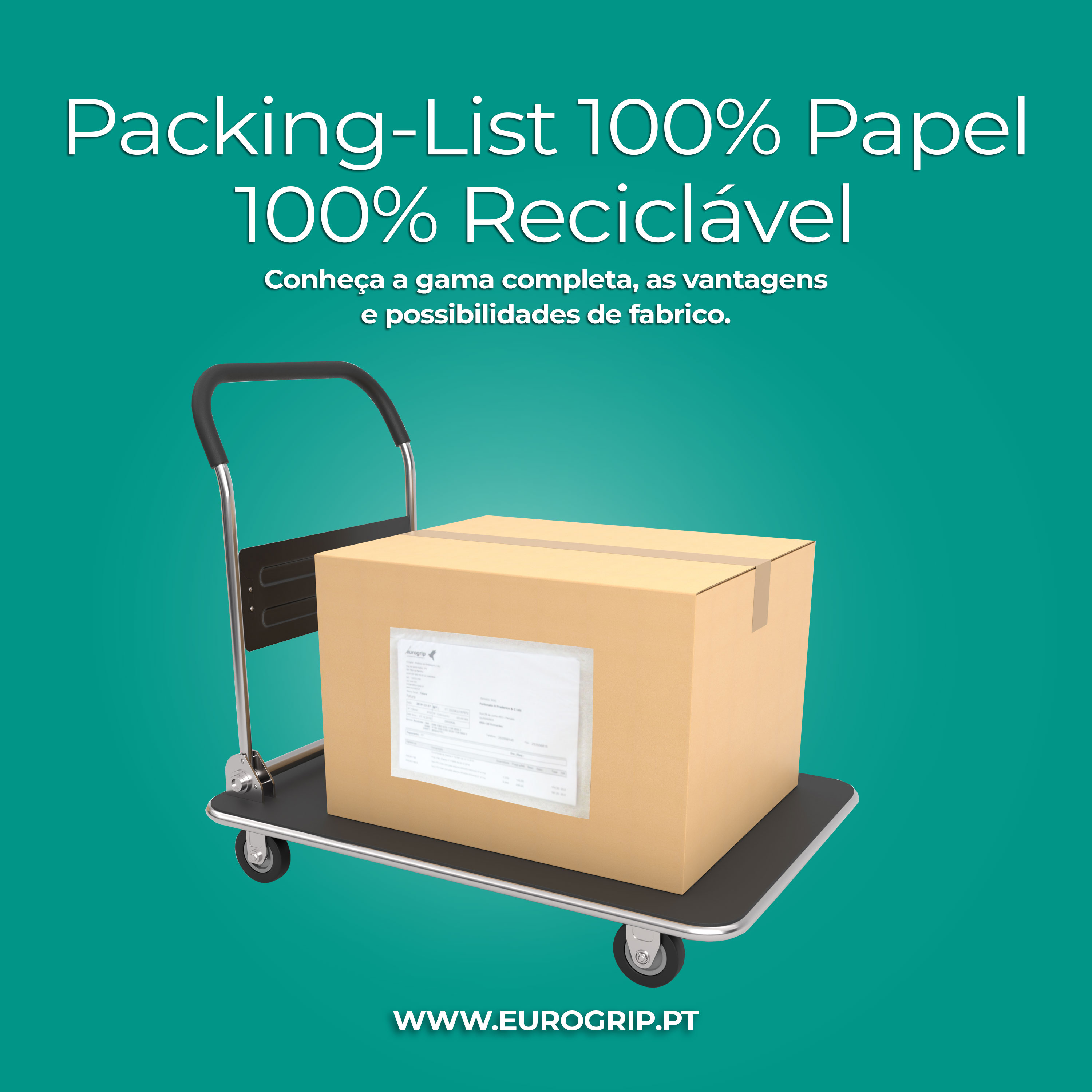Packing List de papel 100% reciclável