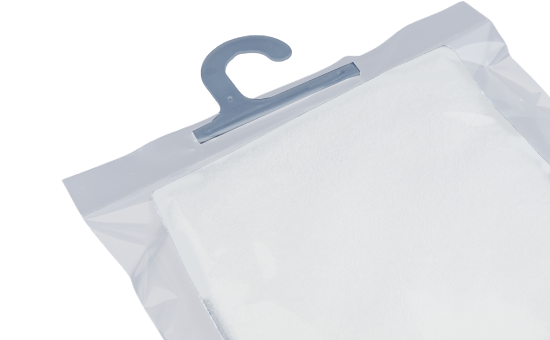 Detalhe Embalagem Polipropileno com Cruzeta e papel no interior