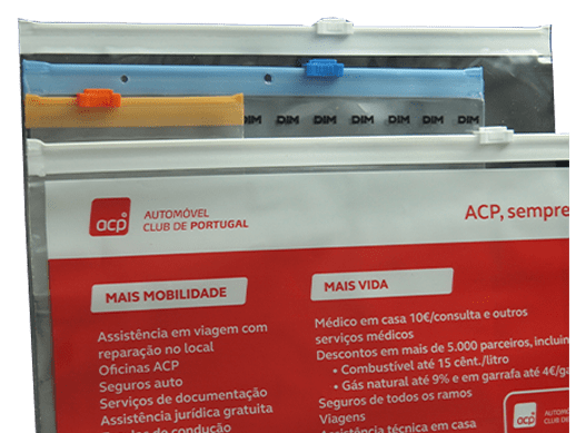 Saco com fecho de correr personalizado com impressão